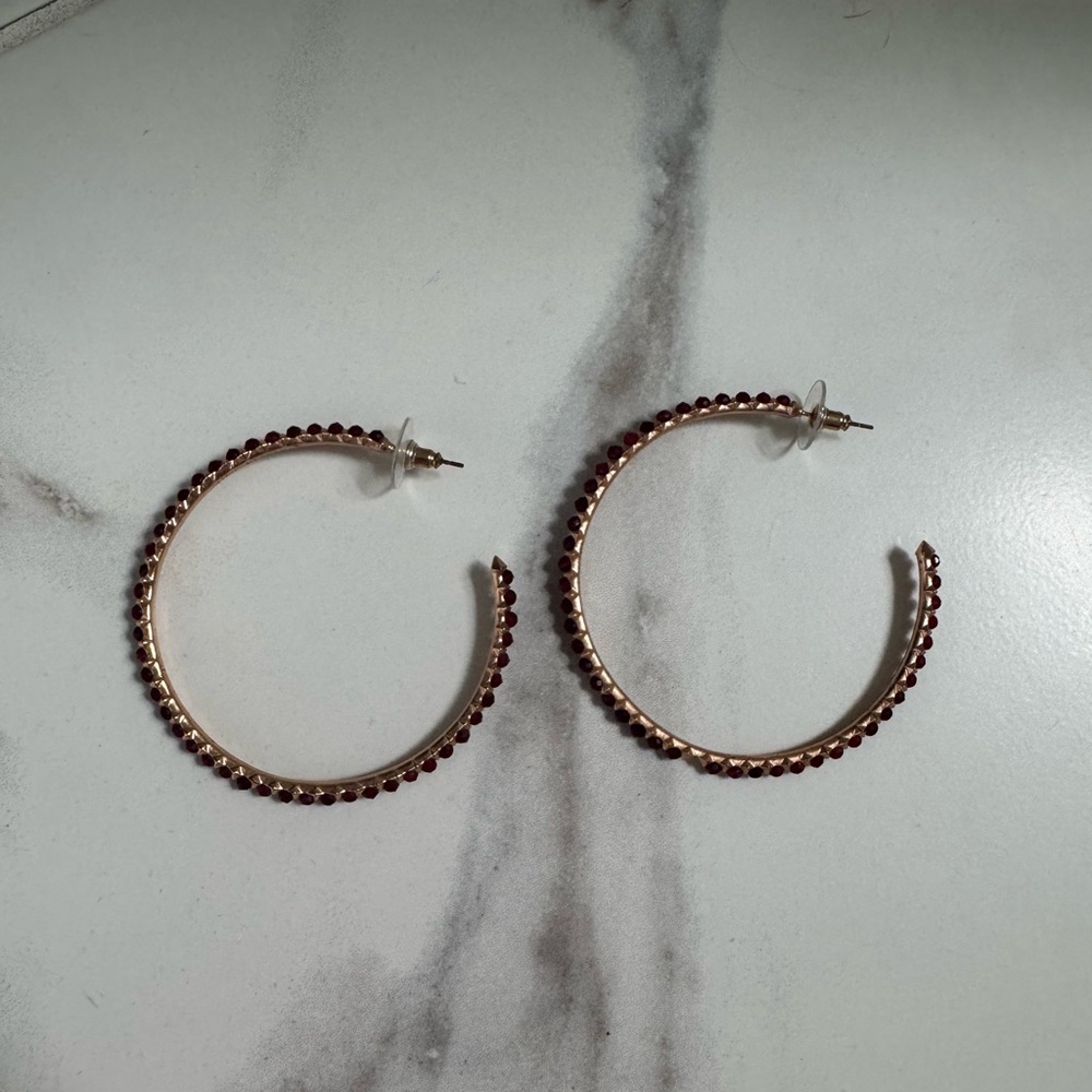 Burgundy Studded Kendra Scott Earrings